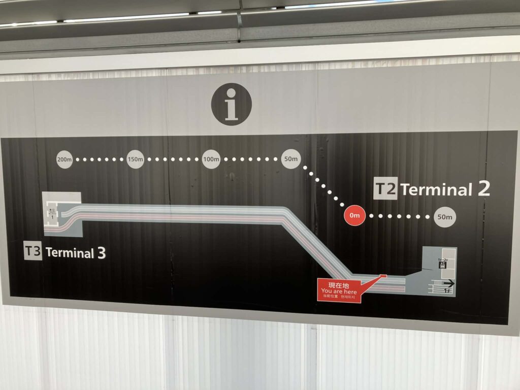 T2からT3へのルート図。一本道なので迷うことはない。