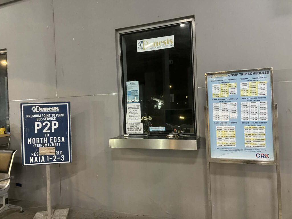 クラーク国際空港 P2Pバス チケットカウンター Genesis