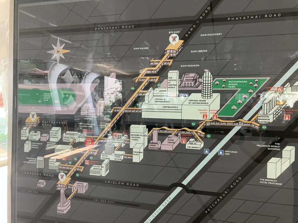 サイアム周辺スカイウォークの案内図