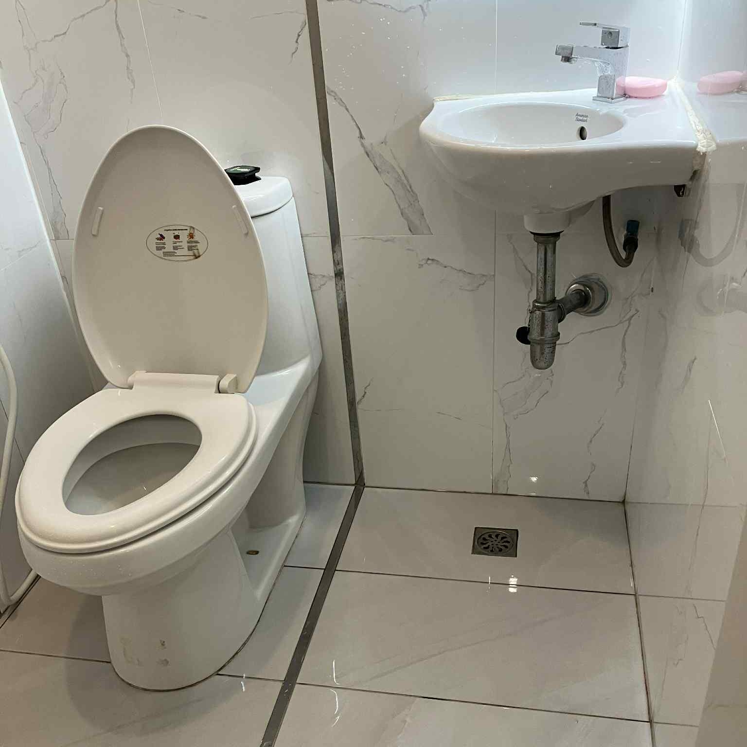 タイのアパートのバスルーム。排水口からゴキブリが侵入しやすい構造になっている。