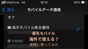 楽天モバイル 海外ローミング 実体験