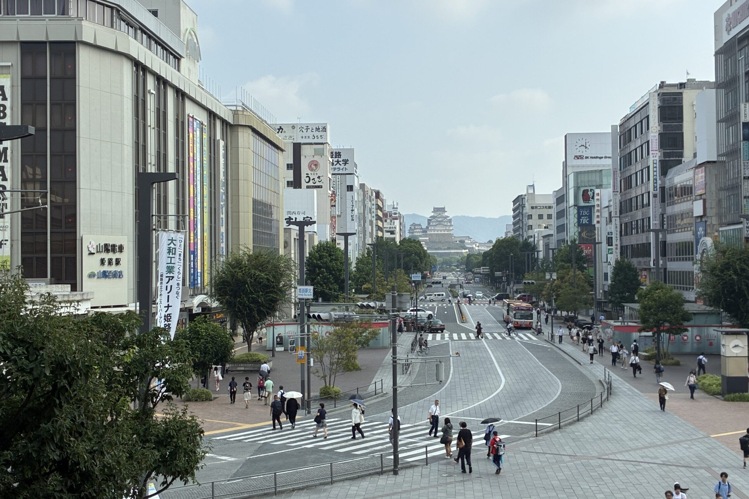 歩道橋から見た姫路城