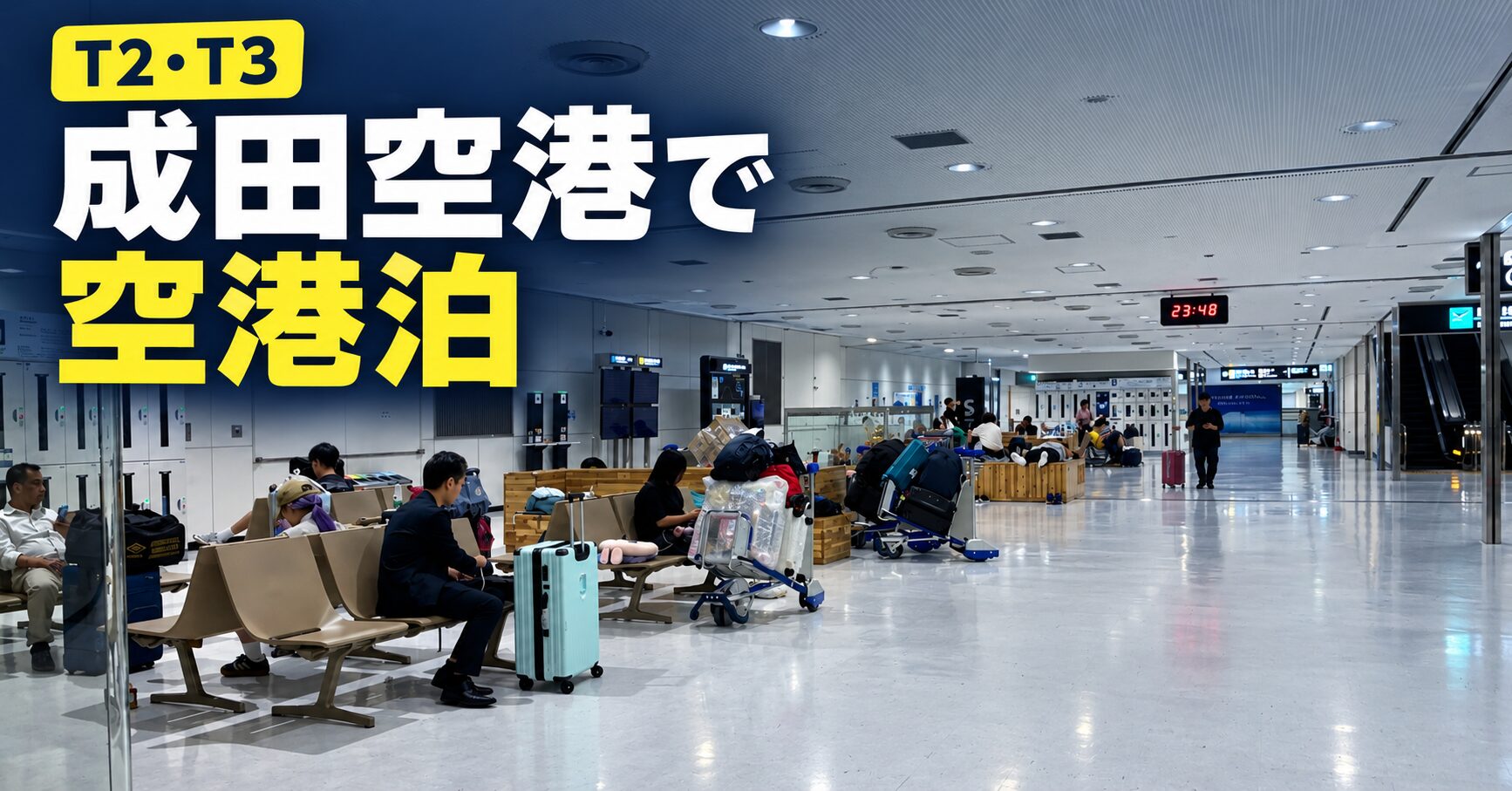 成田空港で空港泊できる場所は？T2・T3を深夜調査して実際に寝てみた