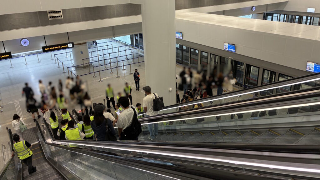 スワンナプーム空港到着後に利用したAPM乗り場